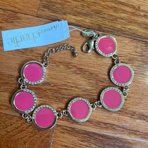 NWT Charming Charlie Barbie pink and gold costume jewelry bracelet.